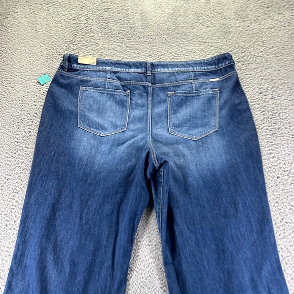 Kancan Jeans Women 24x32 Blue Denim Wide Leg Hi-Rise Distressed Raw Hem NWT - Picture 9 of 13